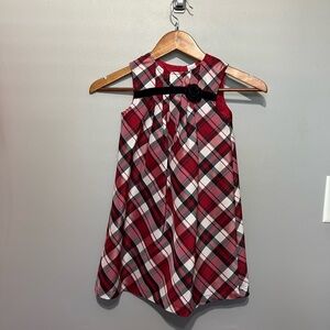 Carter’s Girl’s Holiday Red, White & Black Plaid Sleeveless Dress Size 5 EUC!